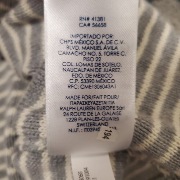 NWOT Chaps Sweater Crew Neck Heather Gray/White Striped Mens Size Large‎ NEW - Picture 10 of 12